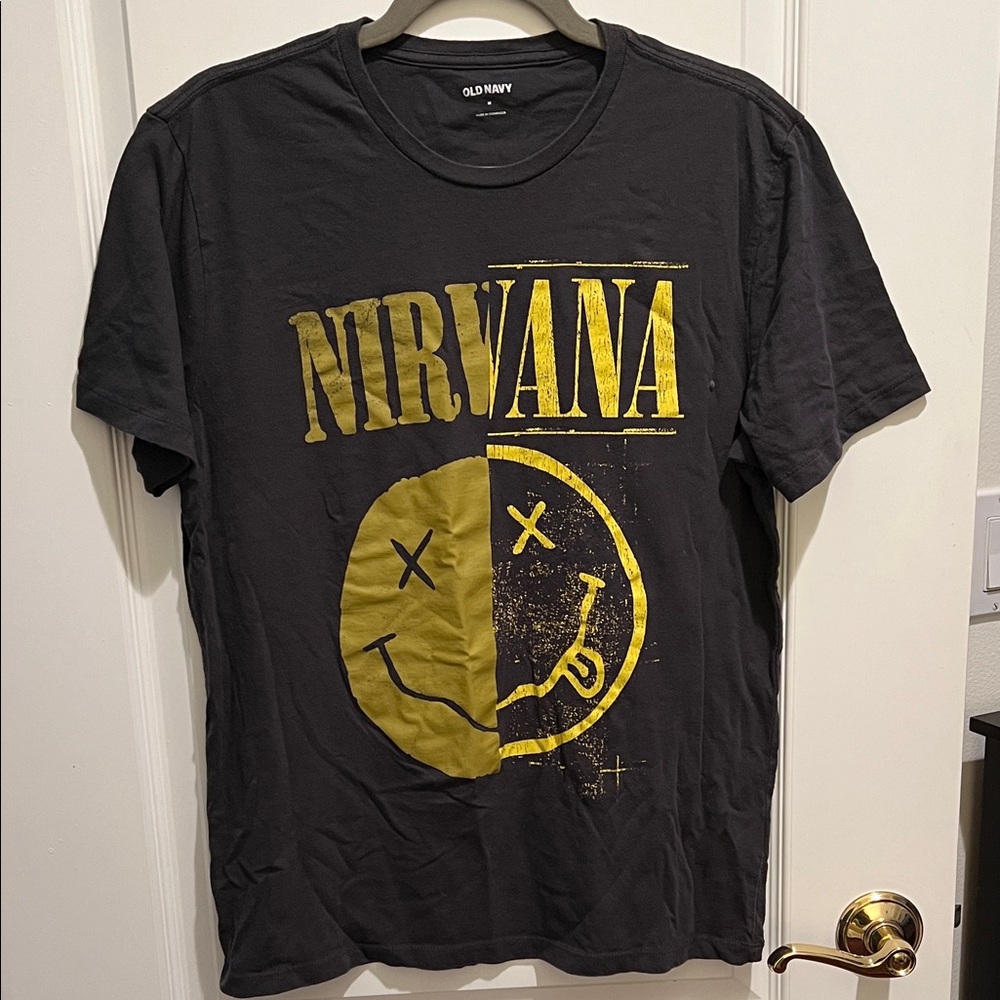 Old Navy Black and Gold Nirvana Tee